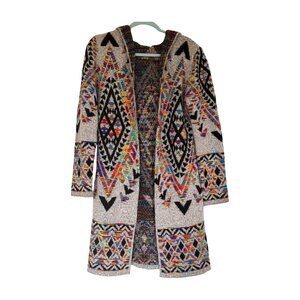 Northern Angel Southwestern Hooded Cardigan Sweater Size M
